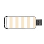 Vertical Stripes - White and Champagne Orange Portable USB Flash (Two Sides)