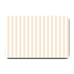Vertical Stripes - White and Champagne Orange Small Doormat