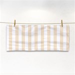 Vertical Stripes - White and Champagne Orange Hand Towel