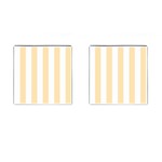 Vertical Stripes - White and Peach Orange Cufflinks (Square)