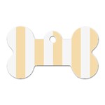 Vertical Stripes - White and Peach Orange Dog Tag Bone (Two Sides)
