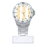 Vertical Stripes - White and Peach Orange Nurses Watch