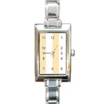 Vertical Stripes - White and Peach Orange Rectangle Italian Charm Watch