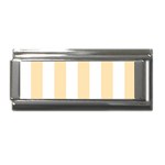 Vertical Stripes - White and Peach Orange Superlink Italian Charm (9mm)
