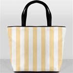 Vertical Stripes - White and Peach Orange Bucket Bag