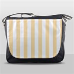 Vertical Stripes - White and Peach Orange Messenger Bag