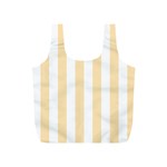Vertical Stripes - White and Peach Orange Full Print Recycle Bag (S)