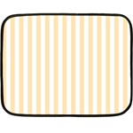 Vertical Stripes - White and Peach Orange Fleece Blanket (Mini)