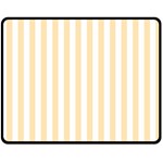 Vertical Stripes - White and Peach Orange Fleece Blanket (Medium) (One Side)