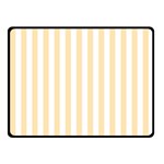 Vertical Stripes - White and Peach Orange Fleece Blanket (Small) (One Side)