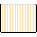 Vertical Stripes - White and Peach Orange Double Sided Fleece Blanket (Medium) (Two Sides)