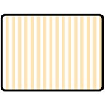 Vertical Stripes - White and Peach Orange Double Sided Fleece Blanket (Large) (Two Sides)