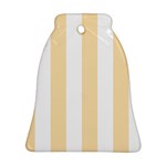 Vertical Stripes - White and Peach Orange Bell Ornament (Two Sides)
