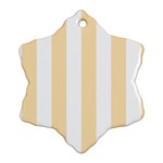 Vertical Stripes - White and Peach Orange Snowflake Ornament (Two Sides)