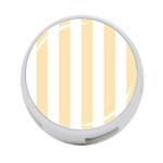 Vertical Stripes - White and Peach Orange 4-Port USB Hub (One Side)