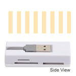 Vertical Stripes - White and Peach Orange Memory Card Reader (Stick)