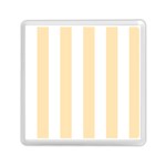 Vertical Stripes - White and Peach Orange Memory Card Reader with Storage (Square)