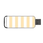 Vertical Stripes - White and Peach Orange Portable USB Flash (Two Sides)