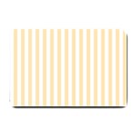 Vertical Stripes - White and Peach Orange Small Doormat