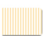 Vertical Stripes - White and Peach Orange Large Doormat