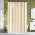 Vertical Stripes - White and Peach Orange Shower Curtain 48  x 72  (Small)