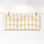 Vertical Stripes - White and Peach Orange Hand Towel