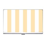 Vertical Stripes - White and Peach Orange Business Card Holder