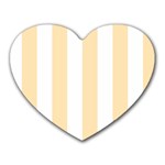Vertical Stripes - White and Peach Orange Heart Mousepad