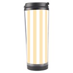 Vertical Stripes - White and Peach Orange Travel Tumbler
