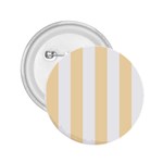 Vertical Stripes - White and Peach Orange 2.25  Button