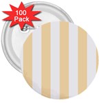Vertical Stripes - White and Peach Orange 3  Button (100 pack)