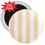 Vertical Stripes - White and Peach Orange 3  Magnet (100 pack)