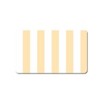 Vertical Stripes - White and Peach Orange Magnet (Name Card)