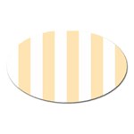 Vertical Stripes - White and Peach Orange Magnet (Oval)