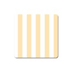 Vertical Stripes - White and Peach Orange Magnet (Square)