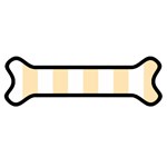 Vertical Stripes - White and Peach Orange Magnet (Dog Bone)