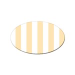 Vertical Stripes - White and Peach Orange Sticker Oval (100 pack)