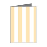 Vertical Stripes - White and Peach Orange Mini Greeting Card