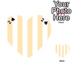 Vertical Stripes - White and Peach Orange Playing Cards 54 (Heart)