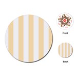 Vertical Stripes - White and Peach Orange Playing Cards (Round)