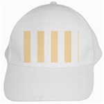 Vertical Stripes - White and Peach Orange White Cap