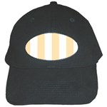 Vertical Stripes - White and Peach Orange Black Cap