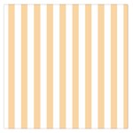 Vertical Stripes - White and Sunset Orange Large Satin Scarf (Square)