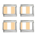 Vertical Stripes - White and Sunset Orange 9mm Italian Charm (4 pack)