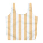 Vertical Stripes - White and Sunset Orange Full Print Recycle Bag (L)