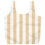 Vertical Stripes - White and Sunset Orange Full Print Recycle Bag (XL)