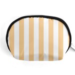 Vertical Stripes - White and Sunset Orange Accessory Pouch (Medium)