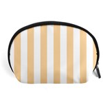 Vertical Stripes - White and Sunset Orange Accessory Pouch (Large)