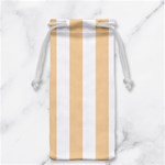 Vertical Stripes - White and Sunset Orange Jewelry Bag