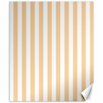 Vertical Stripes - White and Sunset Orange Canvas 8  x 10 